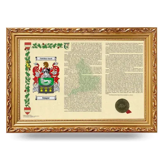 Syngor Armorial Landscape Framed - Gold