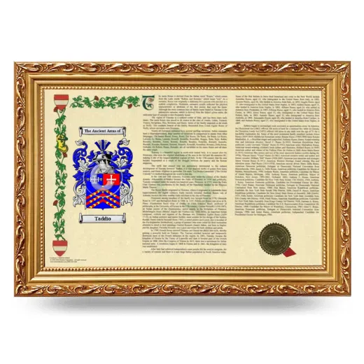 Taddio Armorial Landscape Framed - Gold