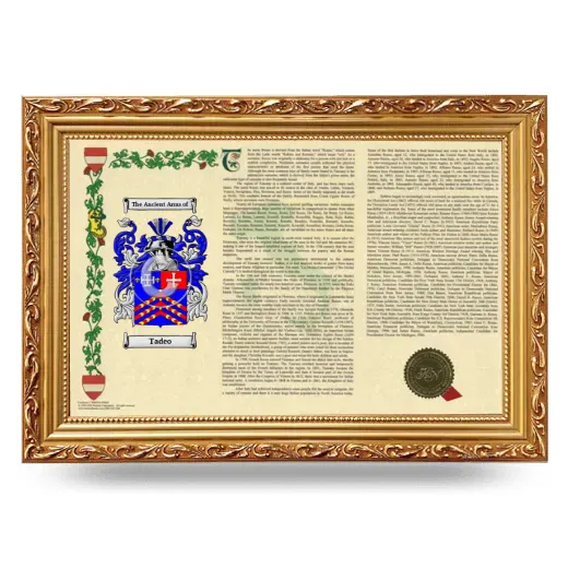 Tadeo Armorial Landscape Framed - Gold