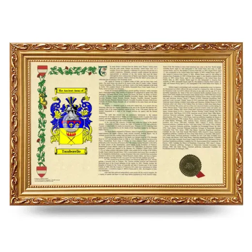 Tamborello Armorial Landscape Framed - Gold