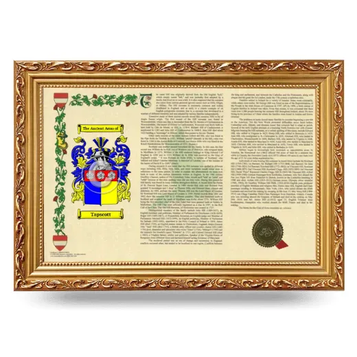 Tapscott Armorial Landscape Framed - Gold