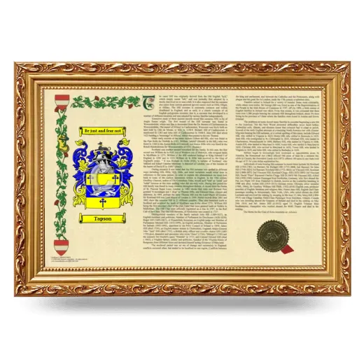 Tapson Armorial Landscape Framed - Gold