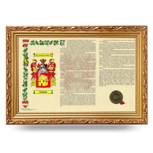Tarman Armorial Landscape Framed - Gold
