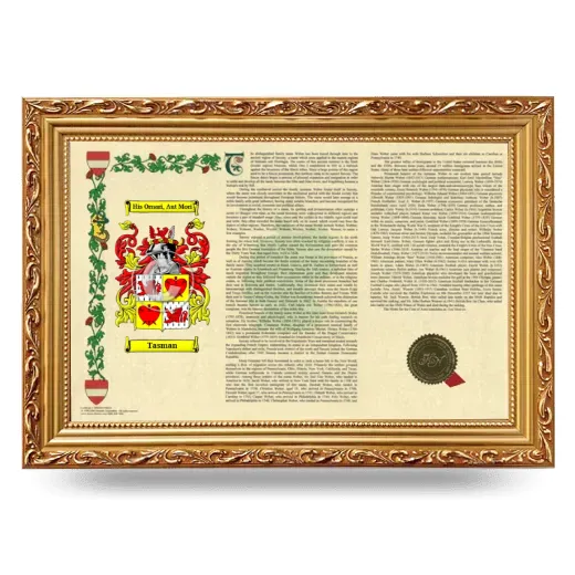 Tasman Armorial Landscape Framed - Gold