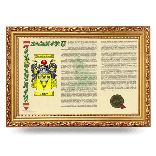 Tauney Armorial Landscape Framed - Gold