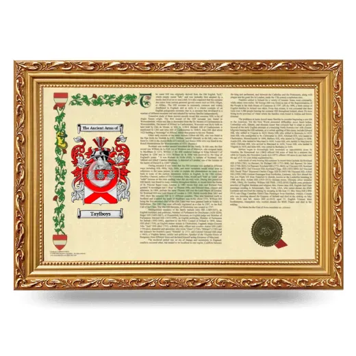 Taylboys Armorial Landscape Framed - Gold