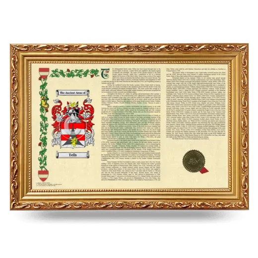 Tells Armorial Landscape Framed - Gold