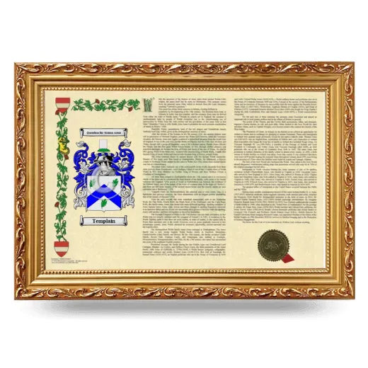 Templain Armorial Landscape Framed - Gold