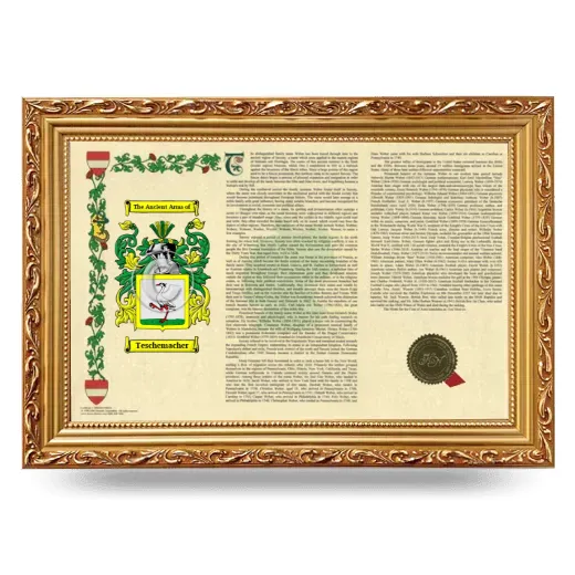Teschemacher Armorial Landscape Framed - Gold