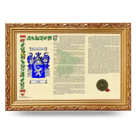 Tesi Armorial Landscape Framed - Gold