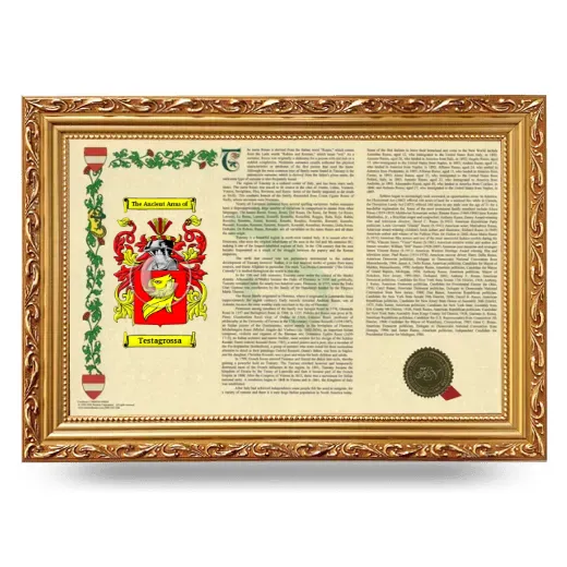 Testagrossa Armorial Landscape Framed - Gold