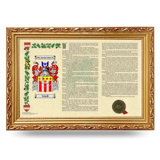Tewell Armorial Landscape Framed - Gold
