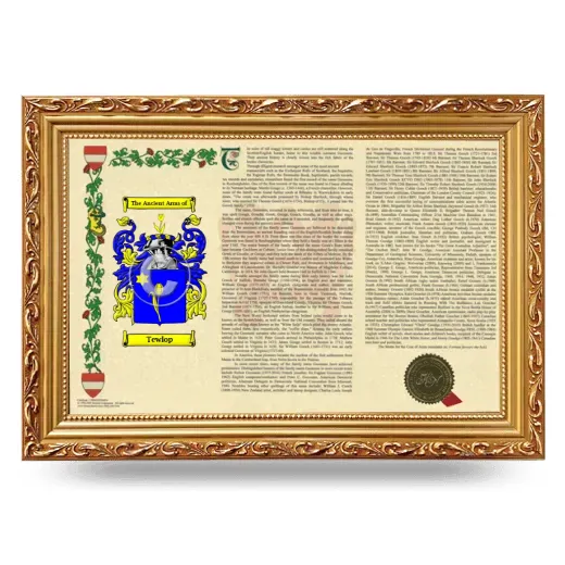 Tewlop Armorial Landscape Framed - Gold