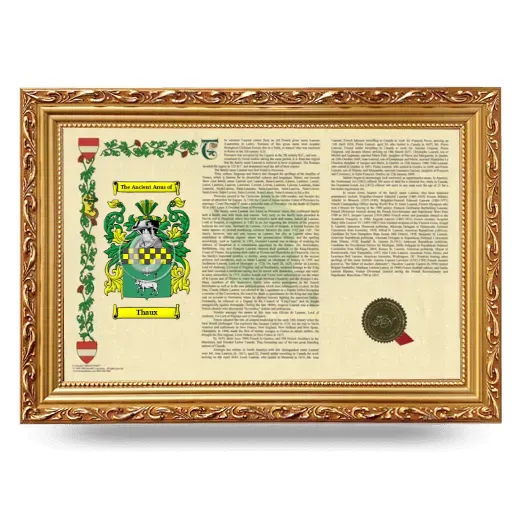 Thaux Armorial Landscape Framed - Gold