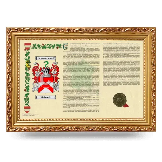 Thibeault Armorial Landscape Framed - Gold