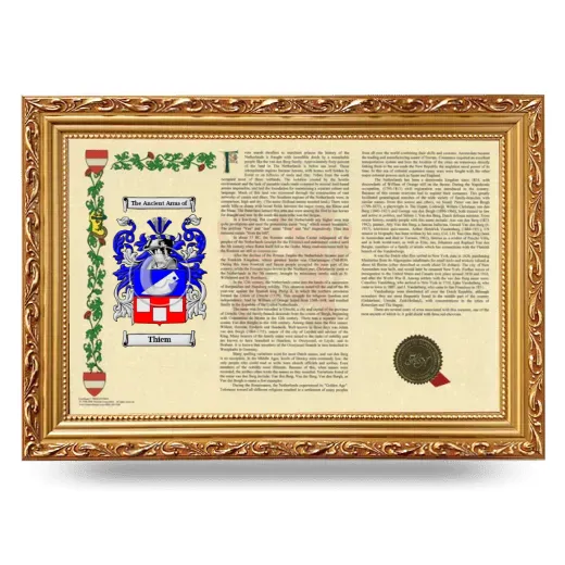 Thiem Armorial Landscape Framed - Gold