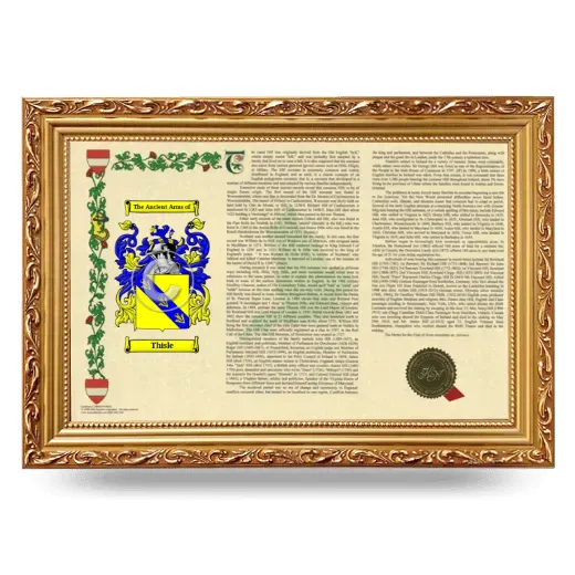 Thisle Armorial Landscape Framed - Gold