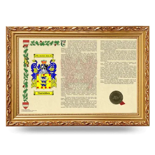 Thorvaldsen Armorial Landscape Framed - Gold