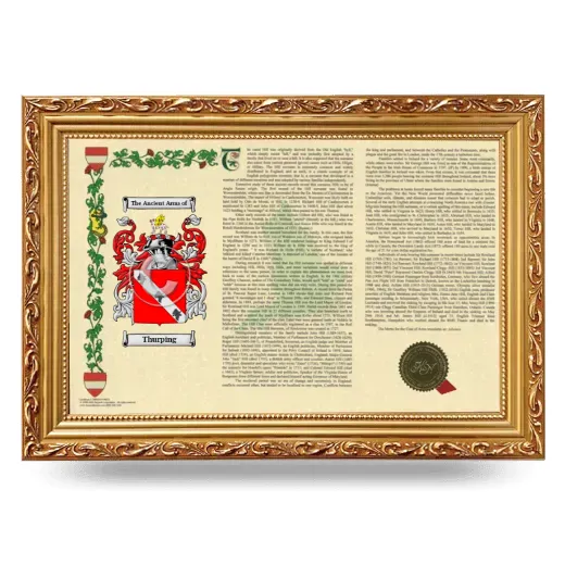 Thurping Armorial Landscape Framed - Gold