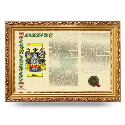 Tillieres Armorial Landscape Framed - Gold
