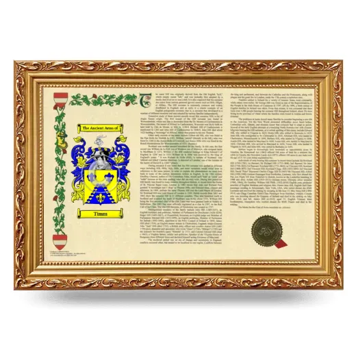 Timm Armorial Landscape Framed - Gold