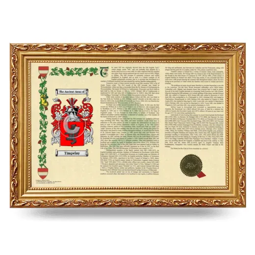 Timpelay Armorial Landscape Framed - Gold