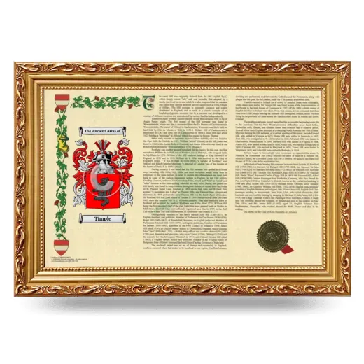 Timple Armorial Landscape Framed - Gold