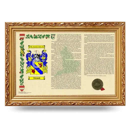 Titcomb Armorial Landscape Framed - Gold