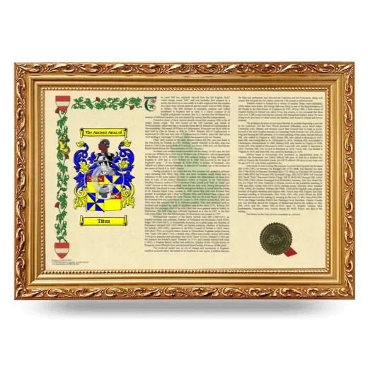 Titus Armorial Landscape Framed - Gold