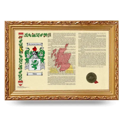 Tives Armorial Landscape Framed - Gold