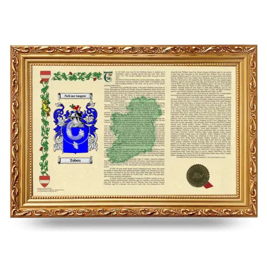 Toben Armorial Landscape Framed - Gold