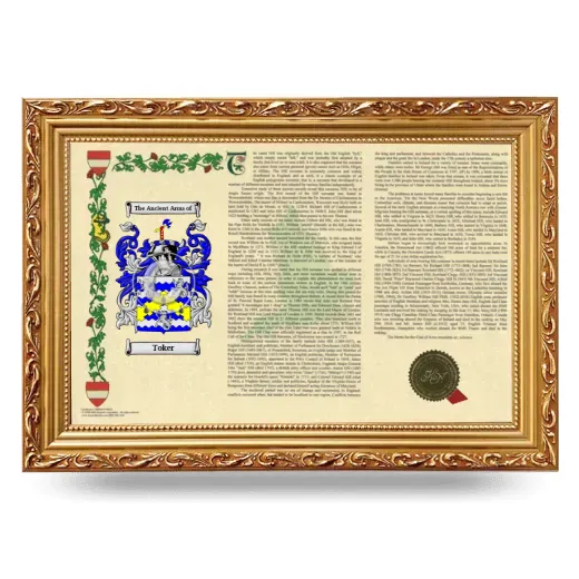 Toker Armorial Landscape Framed - Gold
