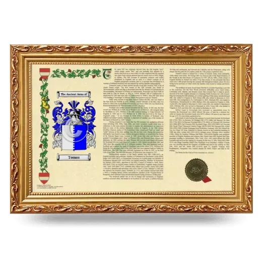 Tomas Armorial Landscape Framed - Gold