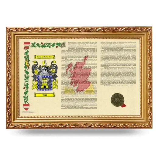 Tori Armorial Landscape Framed - Gold