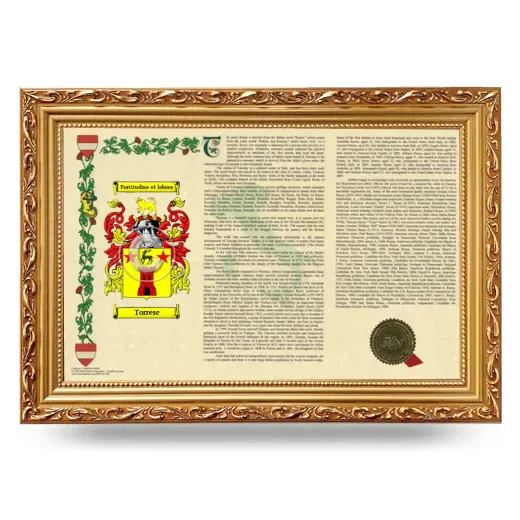 Torrese Armorial Landscape Framed - Gold