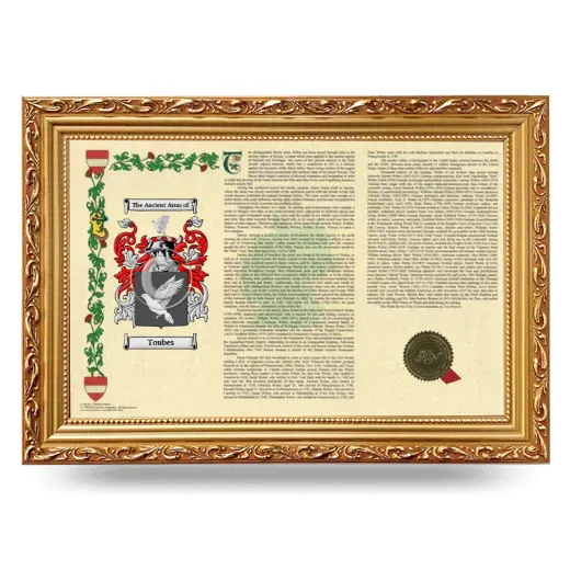 Toubes Armorial Landscape Framed - Gold