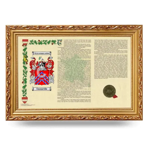 Tourneville Armorial Landscape Framed - Gold