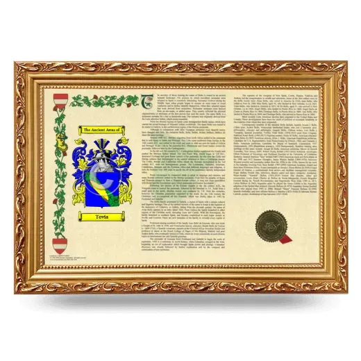 Tovia Armorial Landscape Framed - Gold