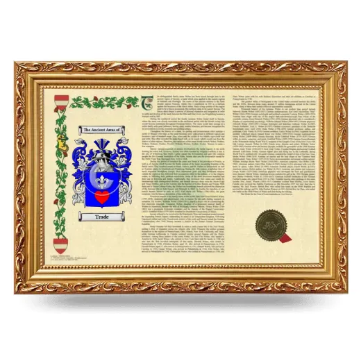 Trade Armorial Landscape Framed - Gold
