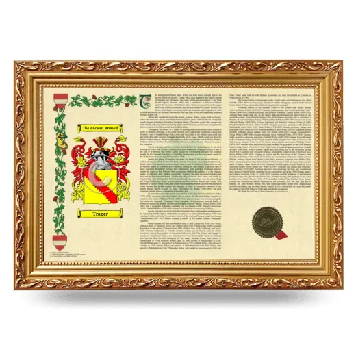 Trager Armorial Landscape Framed - Gold