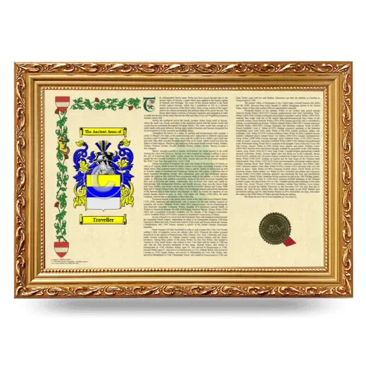 Traveller Armorial Landscape Framed - Gold