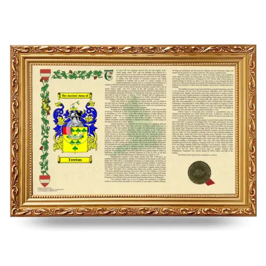 Treeton Armorial Landscape Framed - Gold
