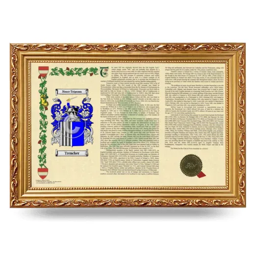 Trencher Armorial Landscape Framed - Gold