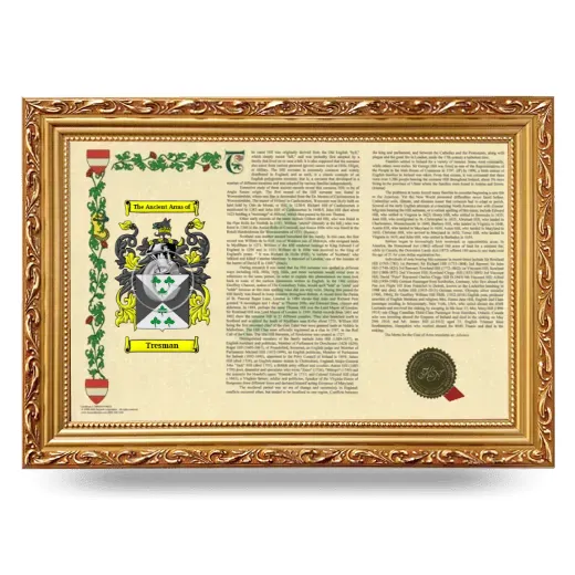Tresman Armorial Landscape Framed - Gold