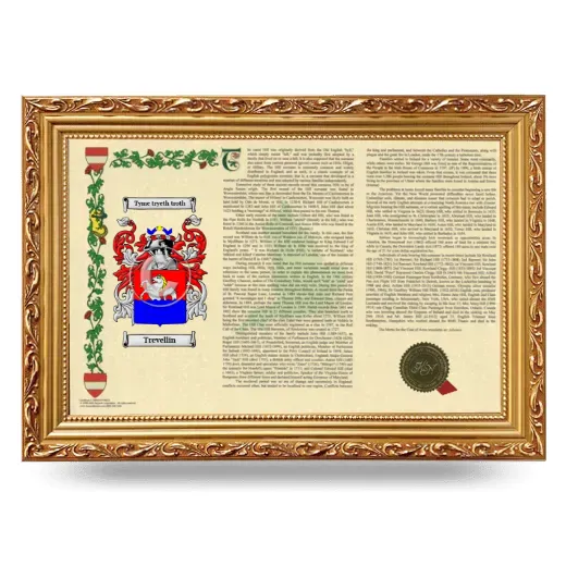 Trevellin Armorial Landscape Framed - Gold