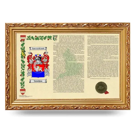Trevelyen Armorial Landscape Framed - Gold