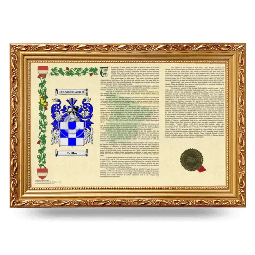 Trillos Armorial Landscape Framed - Gold