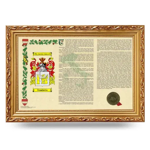Trombetta Armorial Landscape Framed - Gold