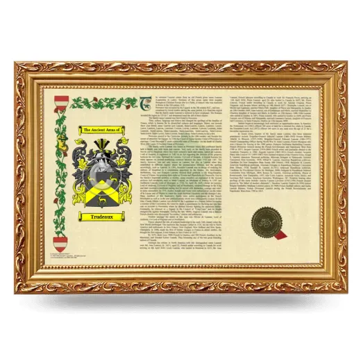 Trudeaux Armorial Landscape Framed - Gold
