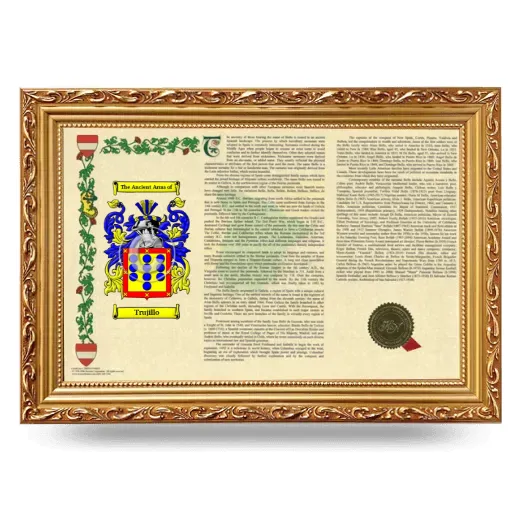 Trujillo Armorial Landscape Framed - Gold